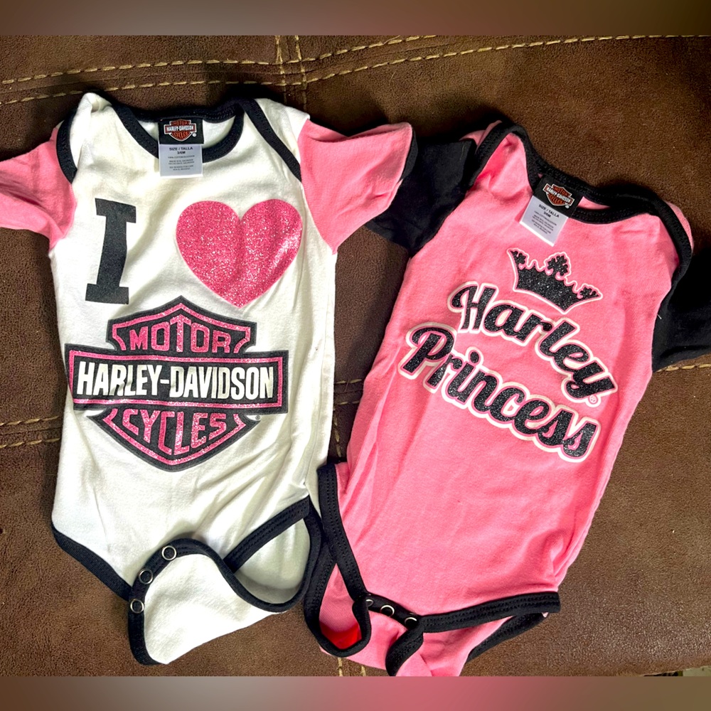 Baby Girl Harley Davidson Onsie Bundle